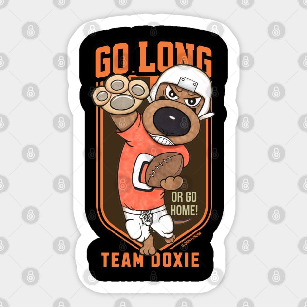 Cute Funny Doxie Dachshund Dog Football Player Sticker by Danny Gordon Art